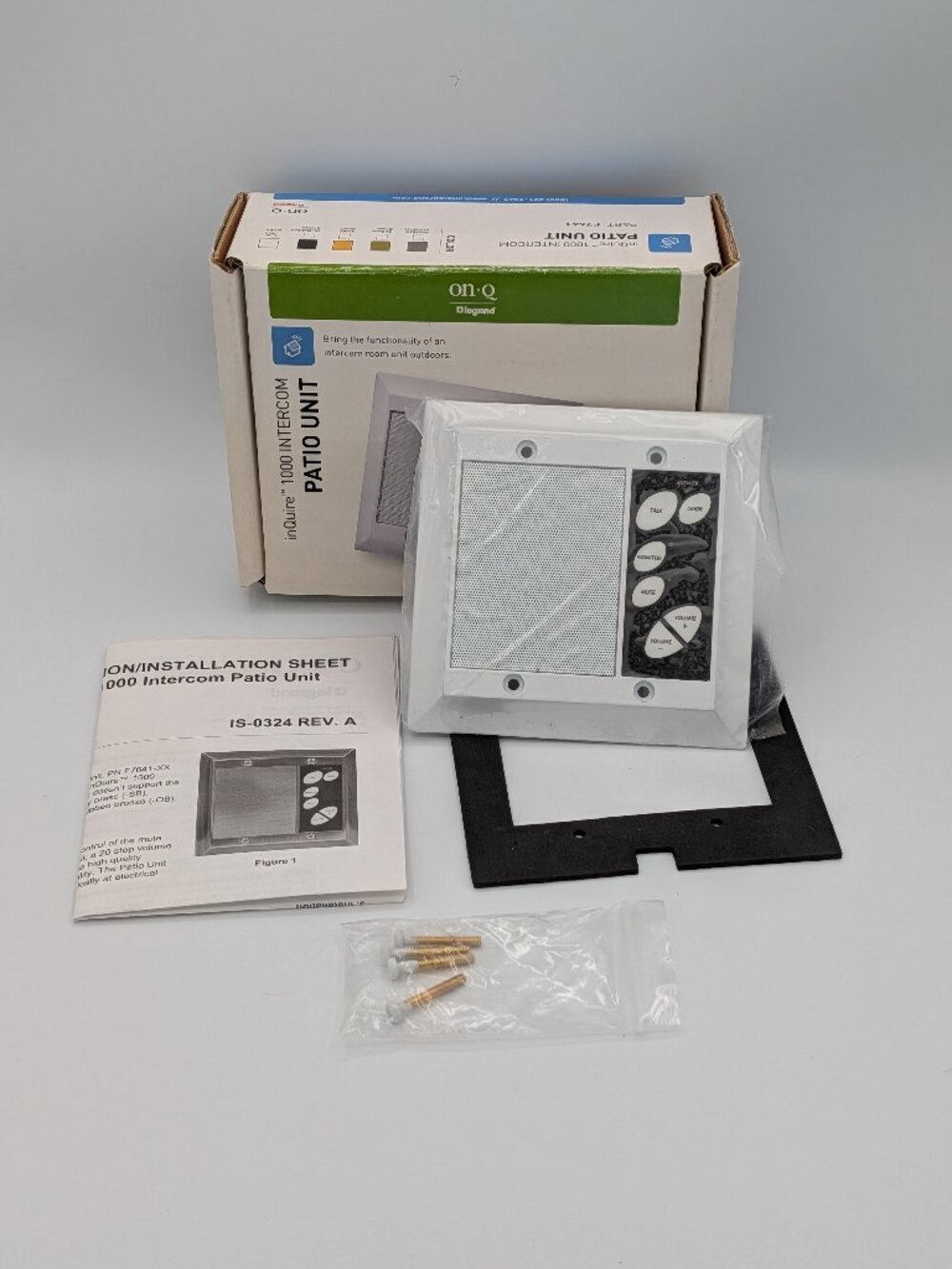 Outdoor Intercom Station Patio Unit On-Q Legrand F7641 White Cat5 System